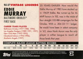 2010 Topps Vintage Legends #VLC-37 Eddie Murray Baltimore Orioles