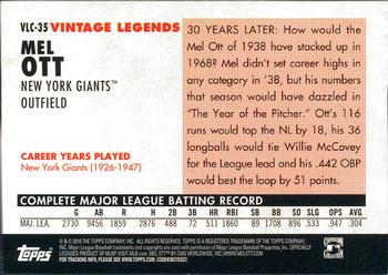 2010 Topps Vintage Legends #VLC-35 Mel Ott New York Yankees, New York Giants