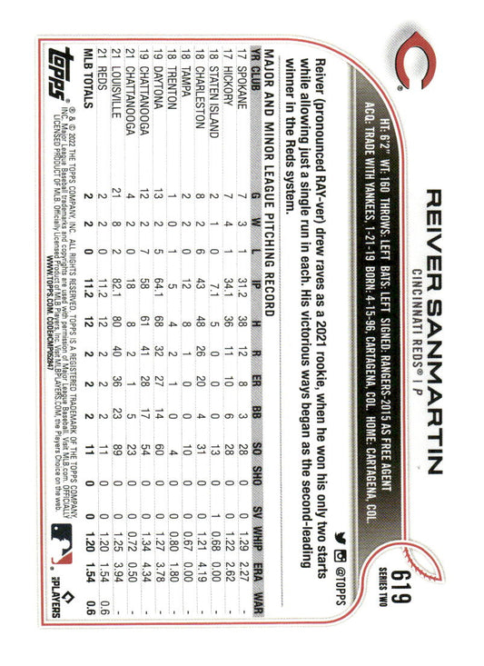 2022 Topps #619 Reiver Sanmartin