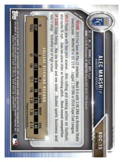2019 Bowman Draft #BDC-15 Alec Marsh Chrome Refractor