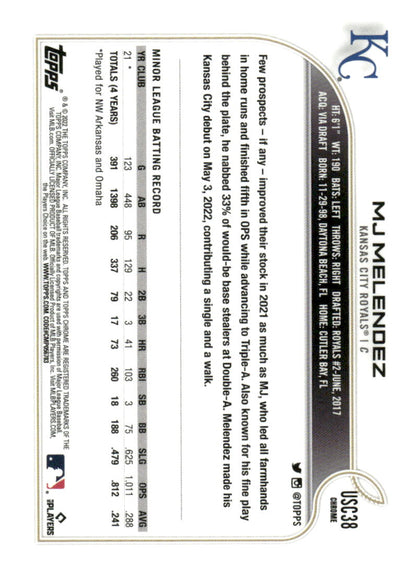 2022 Topps Chrome Update #USC38 MJ Melendez