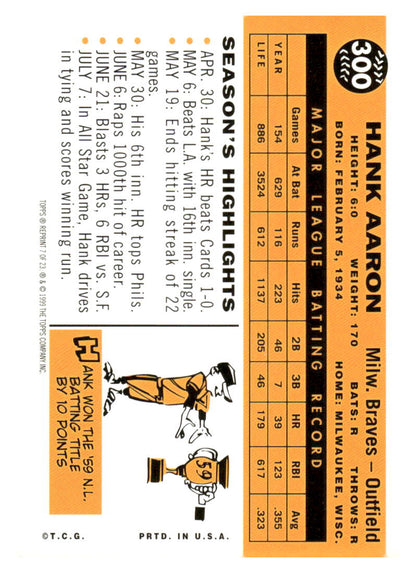 2000 Topps #7 Hank Aaron Limited Aaron