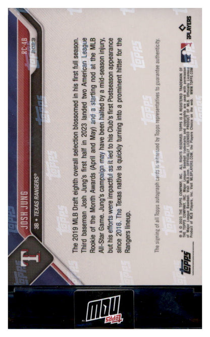 2023 Topps Now Rookie Cup #RC-4B Josh Jung Autographs Blue #/49