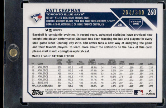 2023 Topps #260 Matt Chapman Advanced Stat #/300