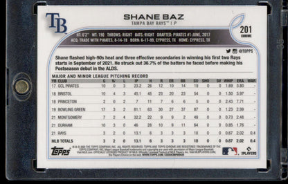 2022 Topps Chrome Sonic #201 Shane Baz Black & White RayWave