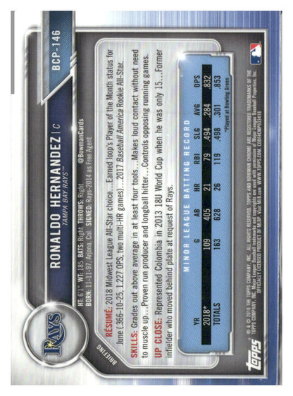 2019 Bowman #BCP-146 Ronaldo Hernandez Chrome Prospects Mojo Refractors