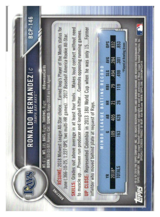 2019 Bowman #BCP-146 Ronaldo Hernandez Chrome Prospects Mojo Refractors