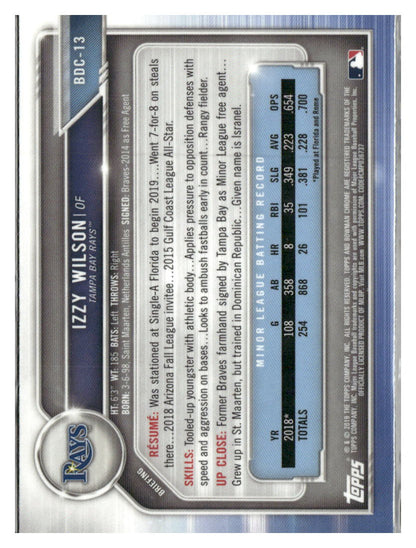 2019 Bowman Draft Sapphire Edition #BDC-13 Izzy Wilson