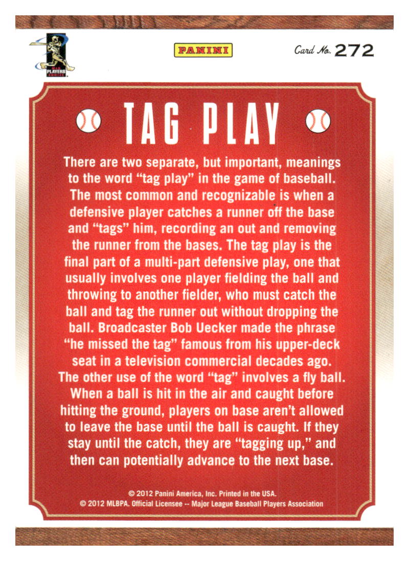 2012 Panini Triple Play #272 Tag Play