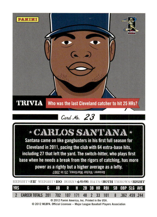 2012 Panini Triple Play #23 Carlos Santana
