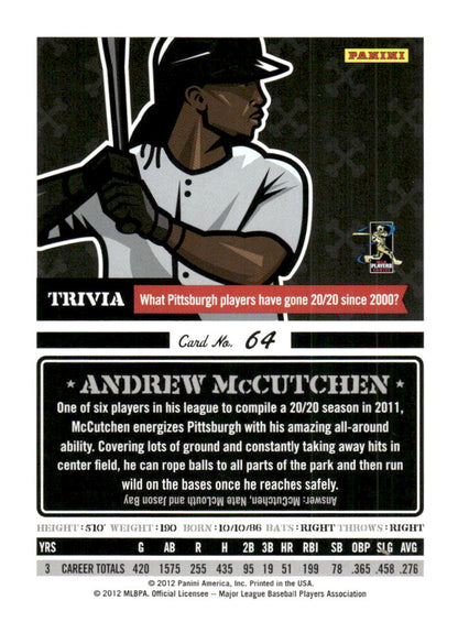 2012 Panini Triple Play #64 Andrew McCutchen
