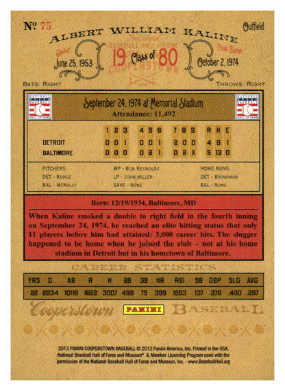 2013 Panini Cooperstown #75 Al Kaline