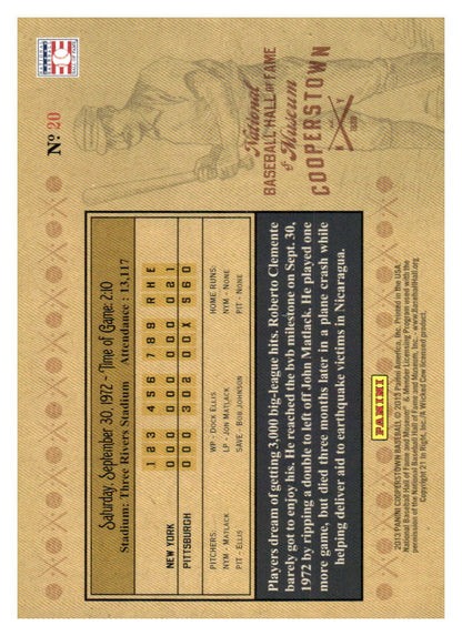 2013 Panini Cooperstown #20 Roberto Clemente Historic Tickets