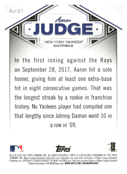 2019 Topps #AJ-21 Aaron Judge Aaron Judge Star Player Highlights