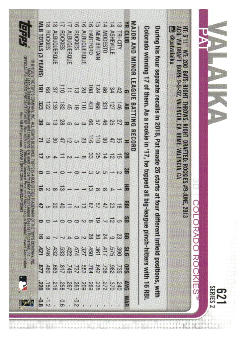2019 Topps #621 Pat Valaika 150th Anniversary