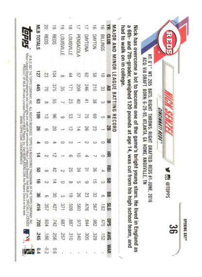2021 Topps #55 Nick Senzel Yellow
