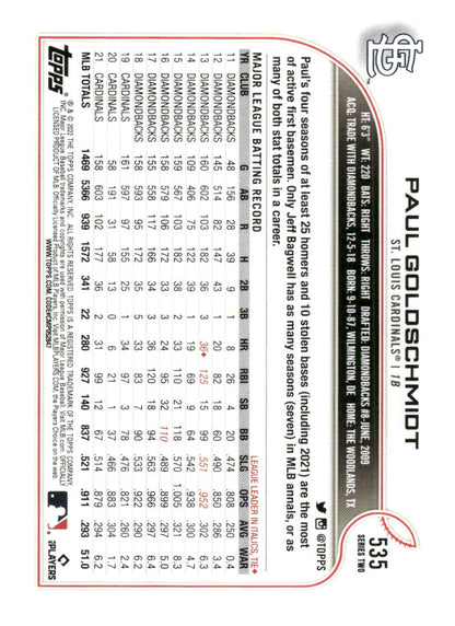 2022 Topps #535 Paul Goldschmidt