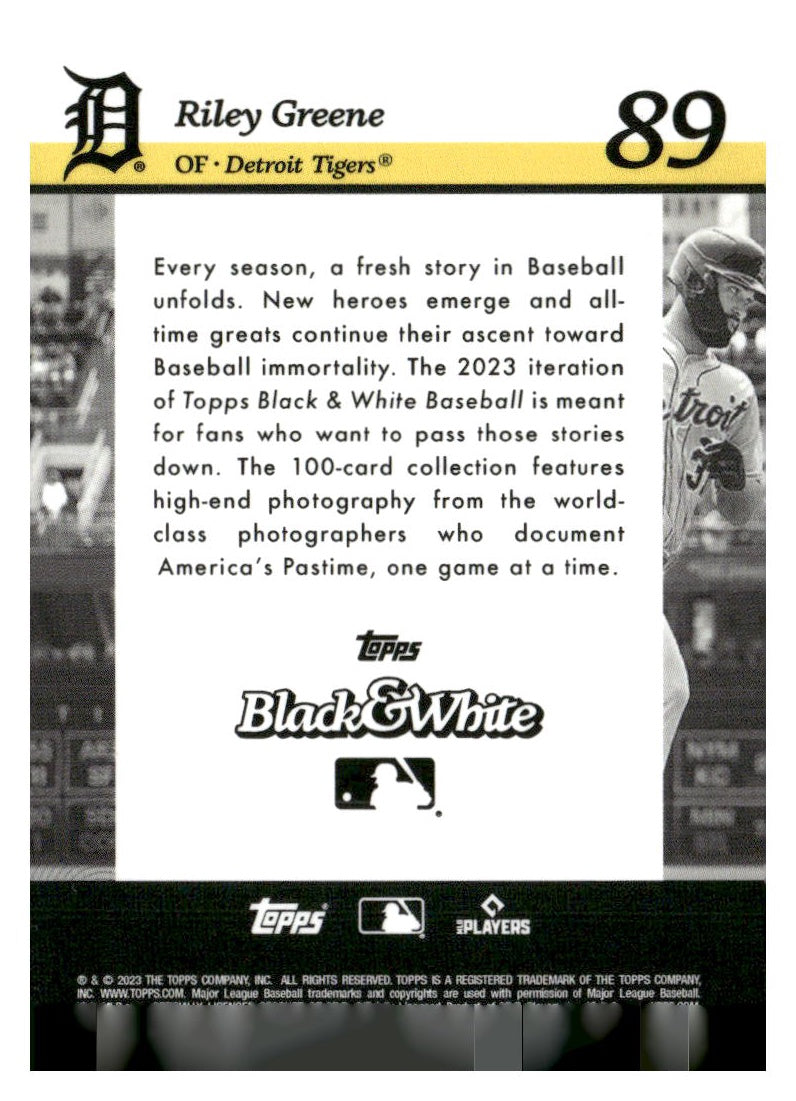2023 Topps Black & White #89 Riley Greene