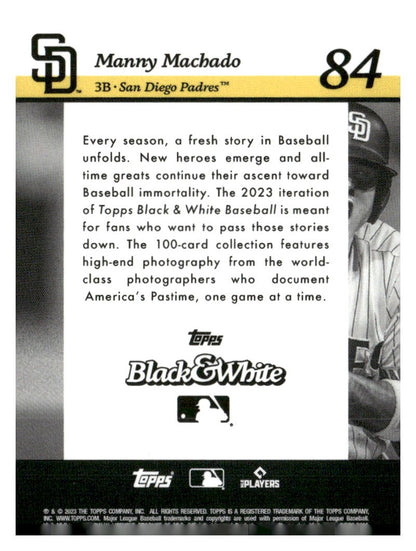 2023 Topps Black & White #84 Manny Machado