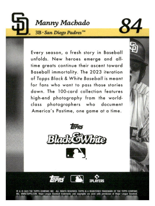 2023 Topps Black & White #84 Manny Machado