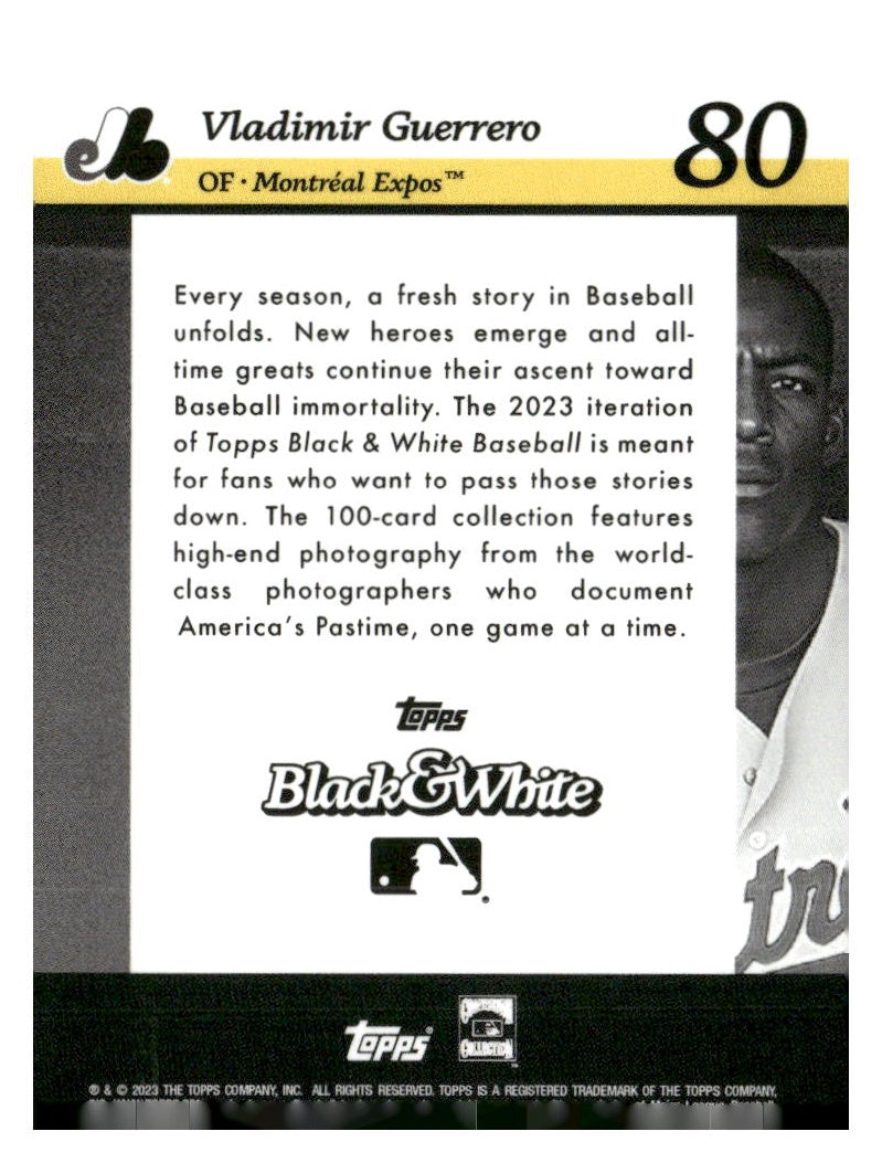 2023 Topps Black & White #80 Vladimir Guerrero