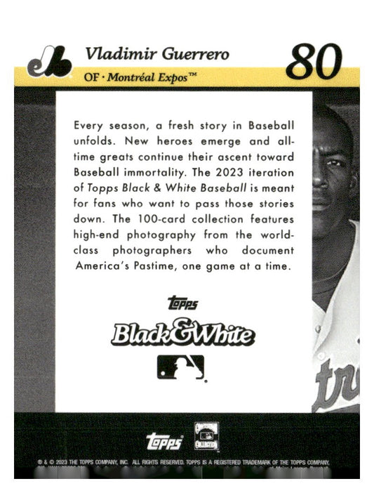 2023 Topps Black & White #80 Vladimir Guerrero