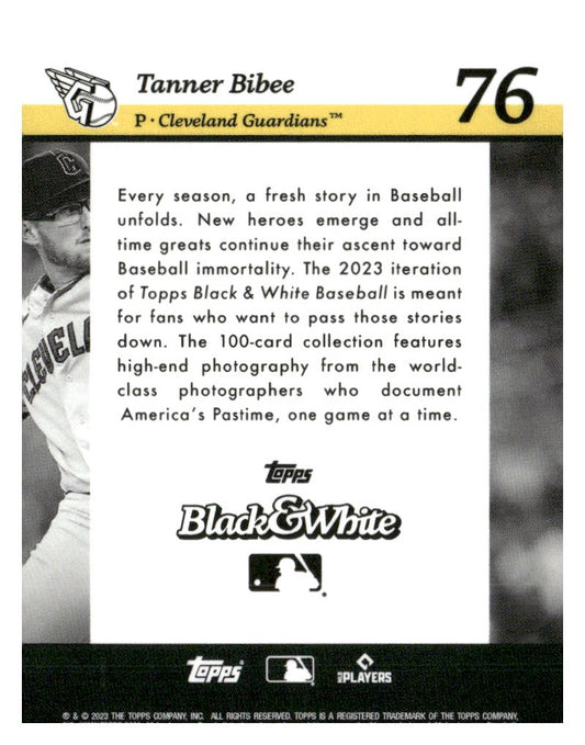 2023 Topps Black & White #76 Tanner Bibee