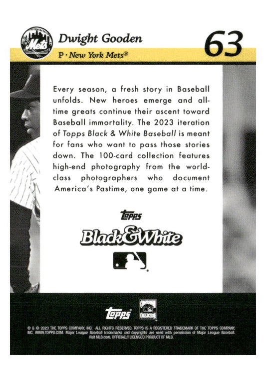 2023 Topps Black & White #63 Dwight Gooden