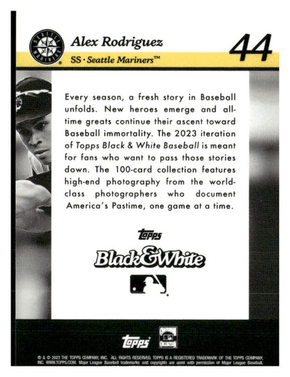 2023 Topps Black & White #44 Alex Rodriguez