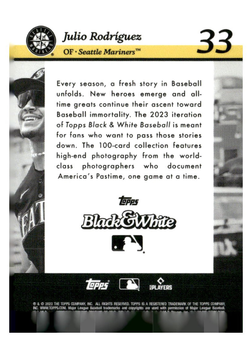 2023 Topps Black & White #33 Julio Rodríguez