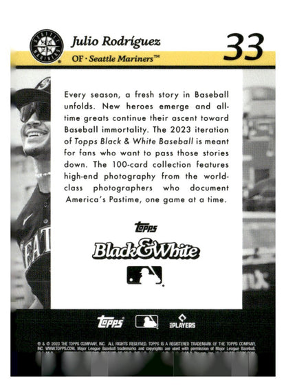 2023 Topps Black & White #33 Julio Rodríguez