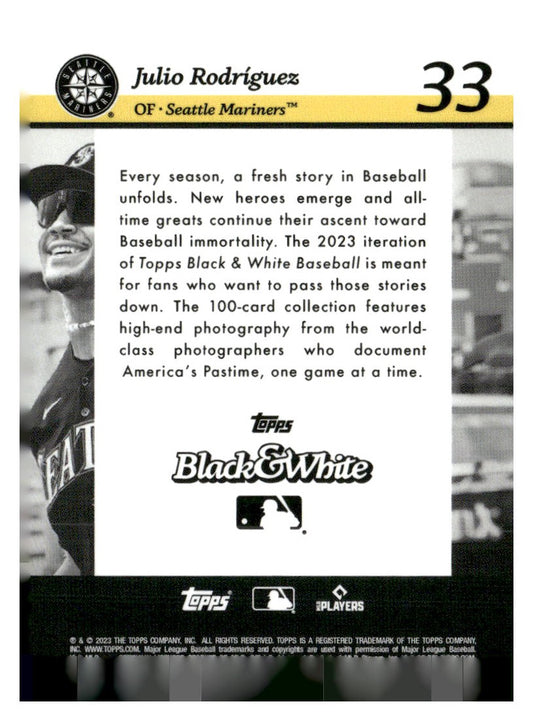 2023 Topps Black & White #33 Julio Rodríguez