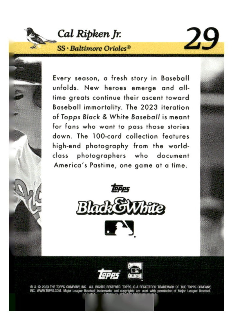 2023 Topps Black & White #29 Cal Ripken Jr.