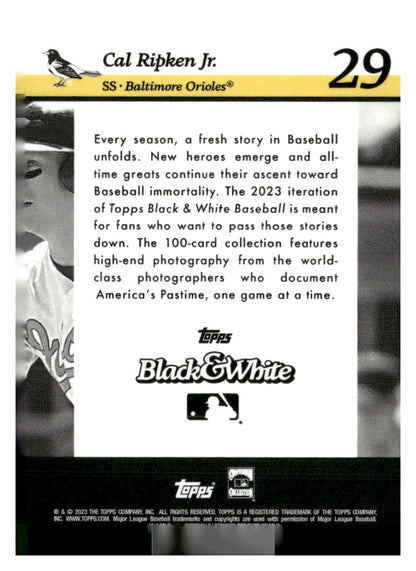 2023 Topps Black & White #29 Cal Ripken Jr.