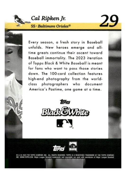 2023 Topps Black & White #29 Cal Ripken Jr.