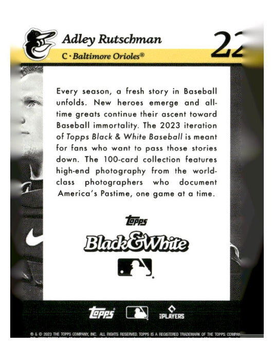 2023 Topps Black & White #22 Adley Rutschman