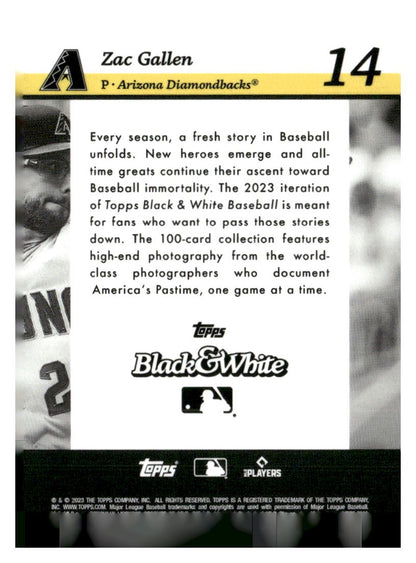 2023 Topps Black & White #14 Zac Gallen