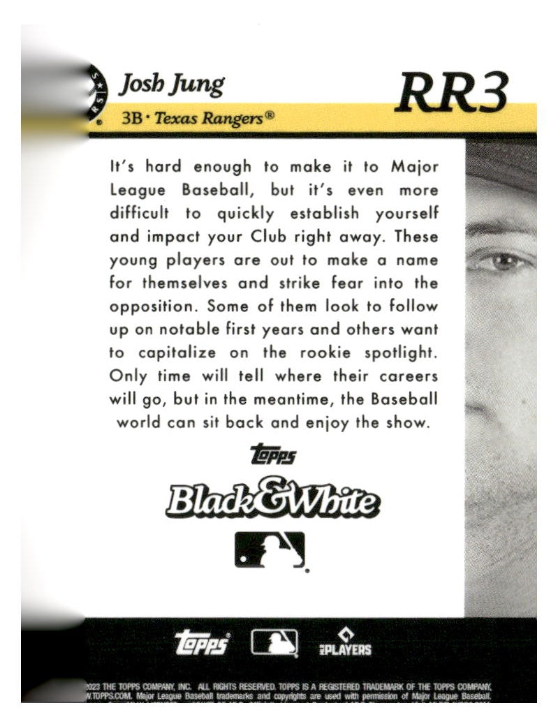 2023 Topps Black & White #RR3 Josh Jung Rookie Resolution
