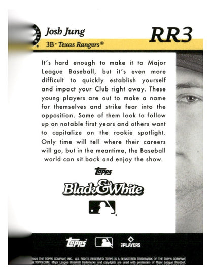 2023 Topps Black & White #RR3 Josh Jung Rookie Resolution