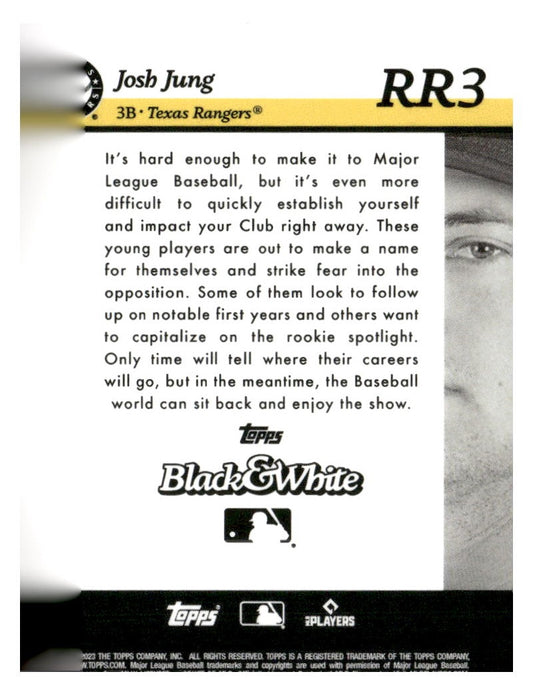 2023 Topps Black & White #RR3 Josh Jung Rookie Resolution