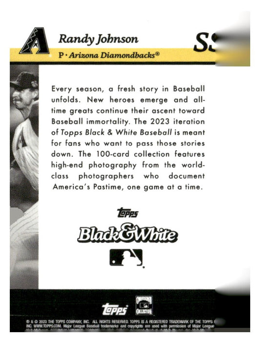 2023 Topps Black & White #SS9 Randy Johnson Shutter Speed