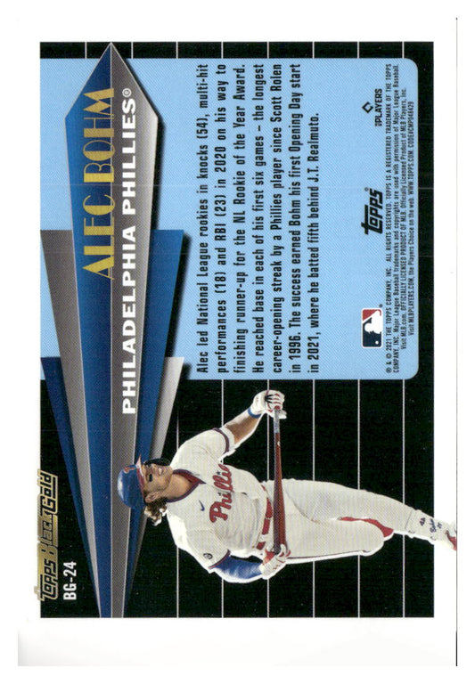 2021 Topps Update #BG-24 Alec Bohm Topps Black Gold