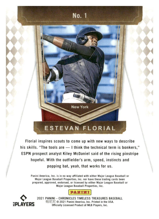 2021 Panini Chronicles #1 Estevan Florial Timeless Treasures
