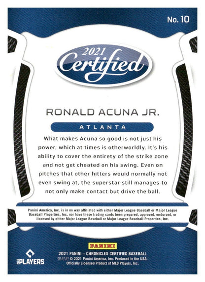 2021 Panini Chronicles #10 Ronald Acuna Jr. Certified