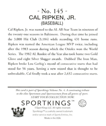 2023 Sportkings Volume 4 #145 Cal Ripken Jr. Mini