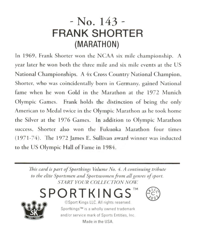 2023 Sportkings Volume 4 #143 Frank Shorter Mini