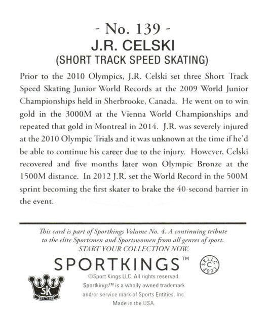 2023 Sportkings Volume 4 #139 J.R. Celski Mini