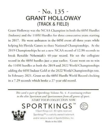 2023 Sportkings Volume 4 #135 Grant Holloway Mini