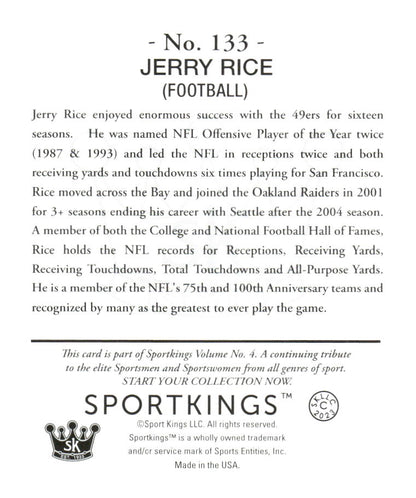 2023 Sportkings Volume 4 #133 Jerry Rice Mini