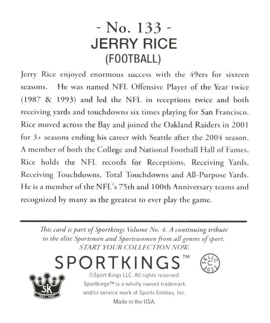 2023 Sportkings Volume 4 #133 Jerry Rice Mini